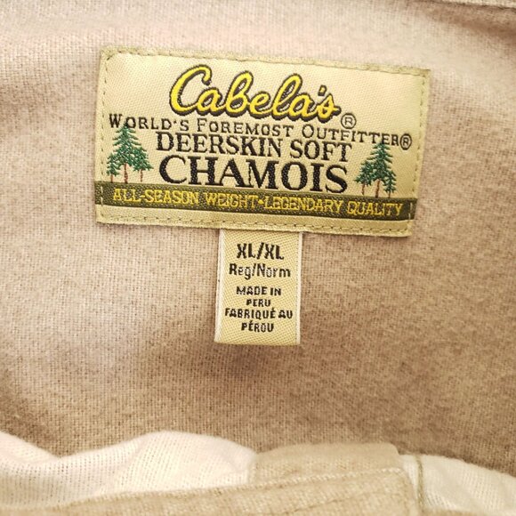 Cabelas Button Down Shirt Men's Sz XL Tan - Picture 5 of 7